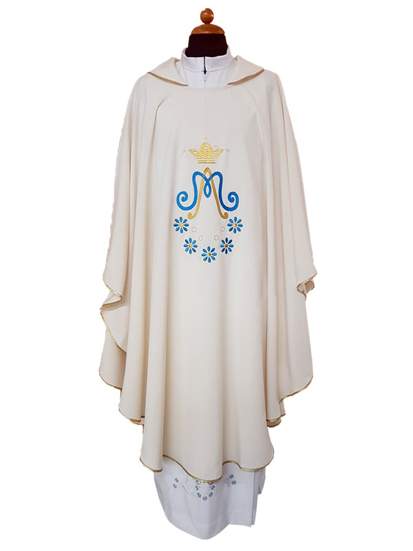 Casula sacerdotale mariana in tessuto leggerissimo - Giusmery Confezioni