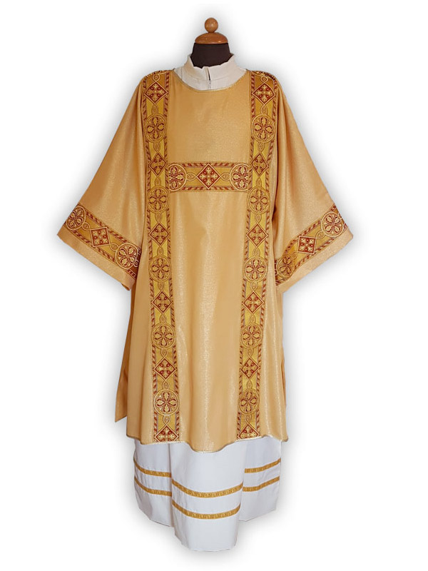 Dalmatica diaconale liturgica in tessuto papale - Giusmery-Confezioni