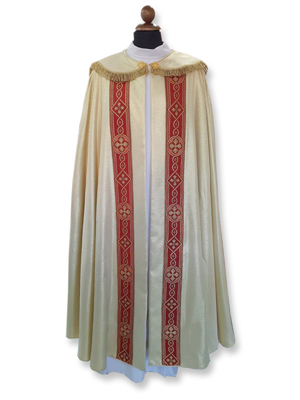 Piviale sacerdotale in tessuto Oro con gallone - Giusmery Confezioni