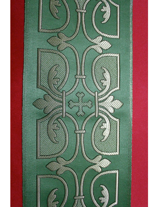 Stolone per casula ricamato in colore verde - Giusmery-Confezioni