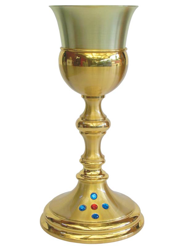 Calice per Liturgia dorato con pietre - Giusmery Confezioni