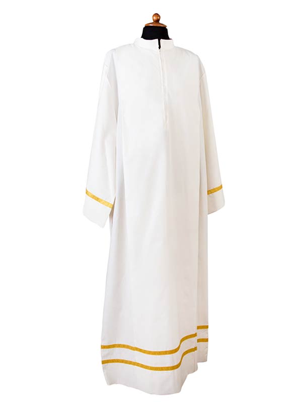 Camice da sacerdote con bordo dorato - Giusmery Confezioni