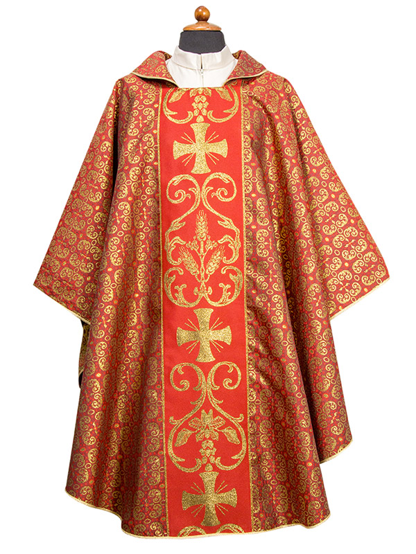 Casula sacerdotale liturgica con ricamo dorato - Giusmery-Confezioni