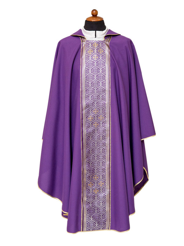Casula liturgica sacerdotale con delicato stolone - Giusmery Confezioni