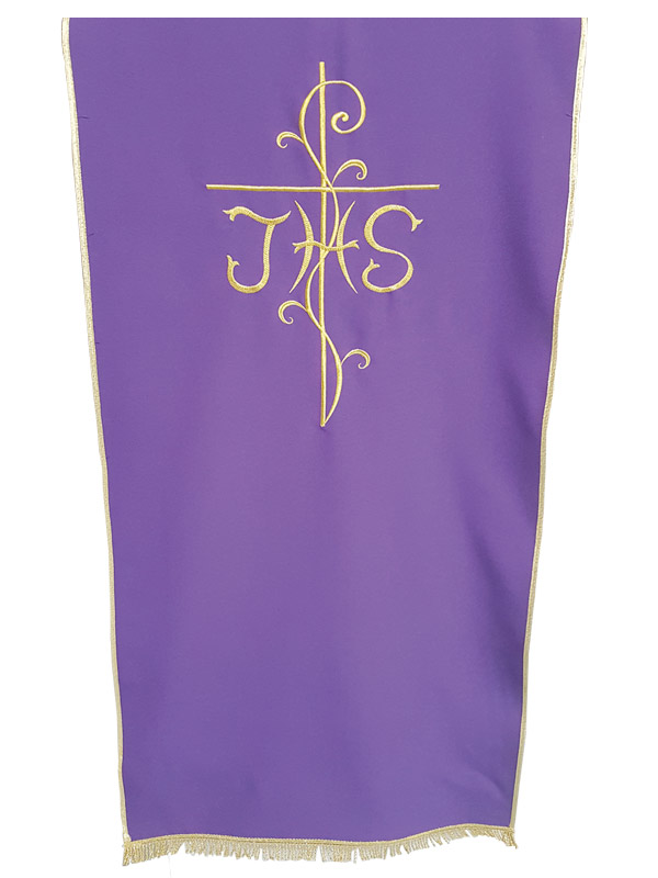Coprileggio liturgico ricamato con simbolo IHS - Giusmery-Confezioni