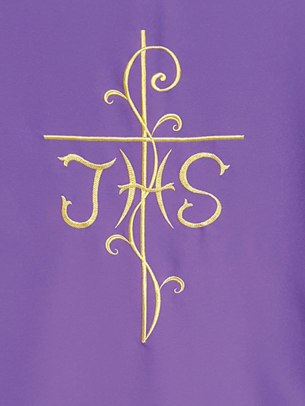 Coprileggio liturgico ricamato con simbolo IHS