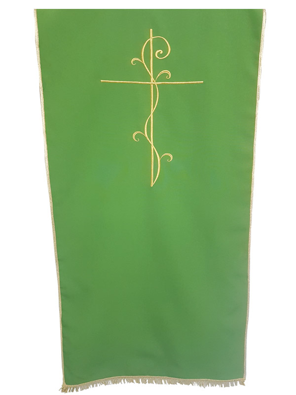 Coprileggio liturgico ricamato di colore verde - Giusmery-Confezioni