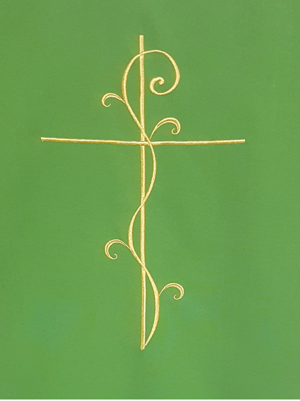 Coprileggio liturgico ricamato di colore verde