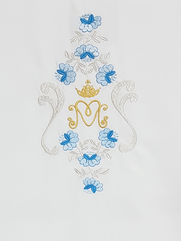 Dalmatica per Diacono ricamata con simbolo Mariano