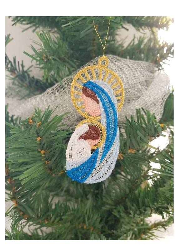 Addobbi per Natale con Madonna ricamata - Giusmery-Confezioni