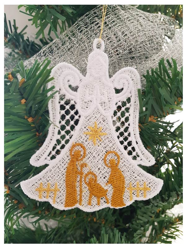 Addobbo per Natale ricamato con nascita - Giusmery-Confezioni