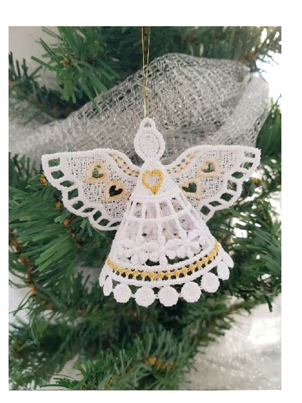 Addobbi per Natale con angelo e ricamo - Giusmery-Confezioni