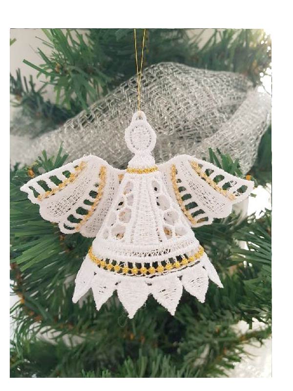 Addobbi per Natale con angeli ricamati