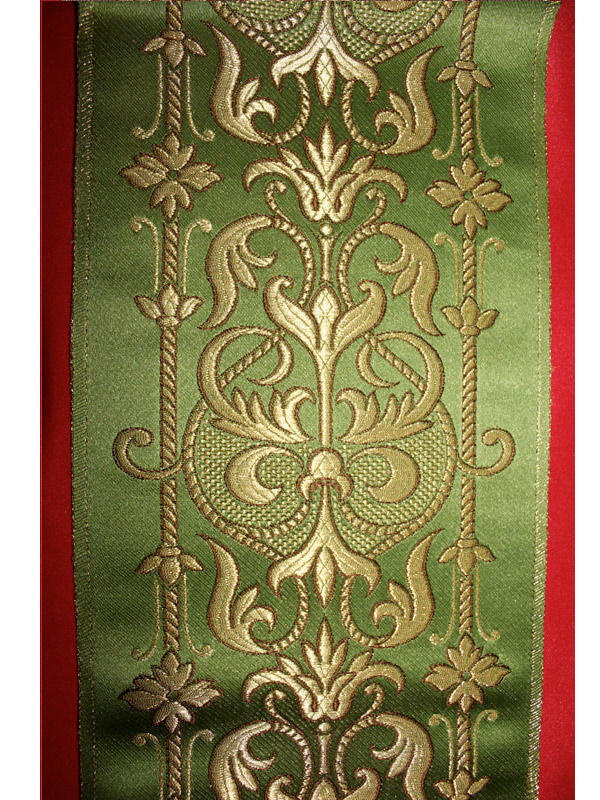 Stolone per casula ricamato con colore verde - Giusmery Confezioni