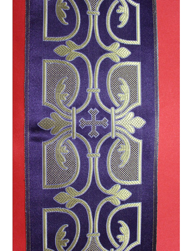 Stolone per casula ricamato in colore viola - Giusmery Confezioni