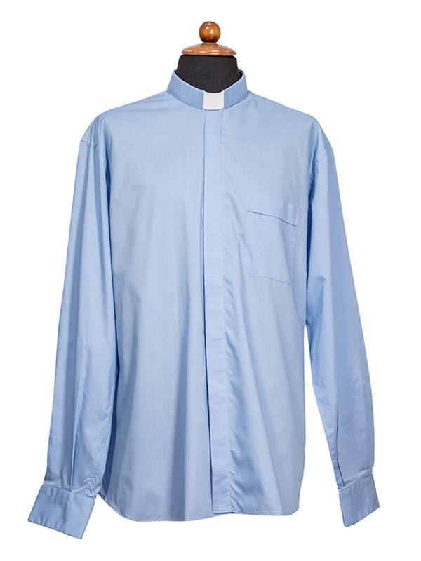 Camicia collo clergy di colore celeste - Giusmery Confezioni